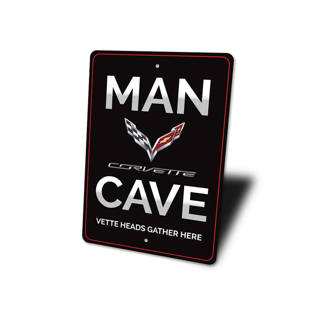 CORVETTE Man Cave Sign Custom Chevy Metal Race Team Garage Plaque Wall Decor gallery