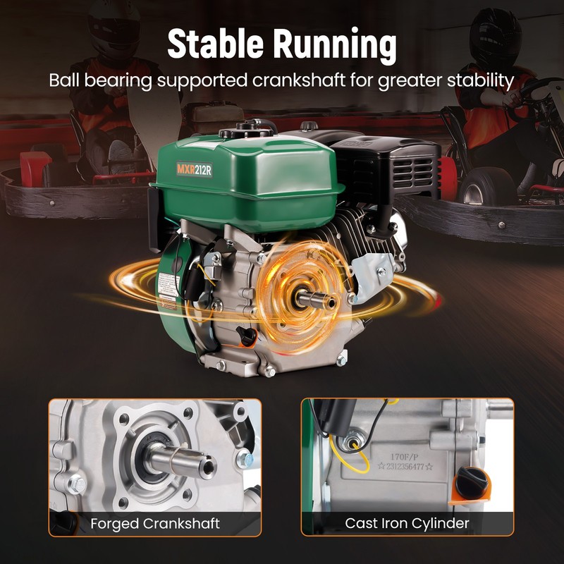 212cc 7HP Gasoline Engine Motor Pull Start Horizontal For Mini-Bike Log Splitter gallery