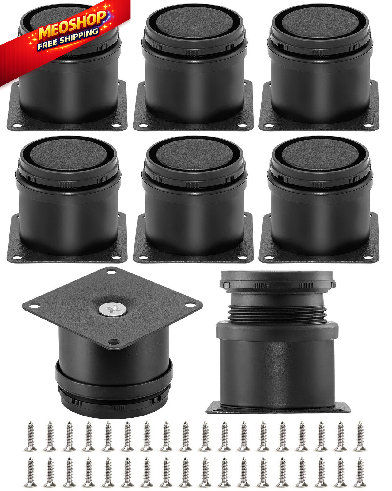 HDAJY 8-Pack 2 Inch 2 inches (W) x 2 (L) x 2.37 (H), Black gallery