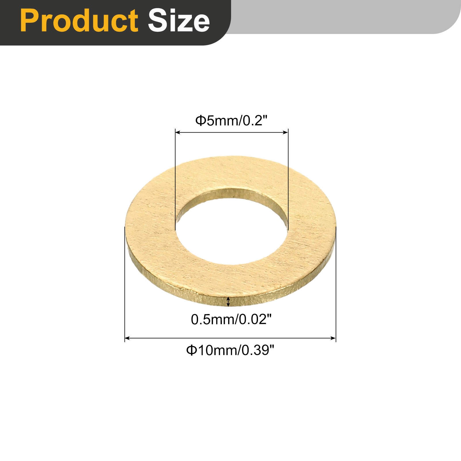 80pcs Brass Rings M5 for Washer Flat 10mm OD 0.5mm Thickness gallery