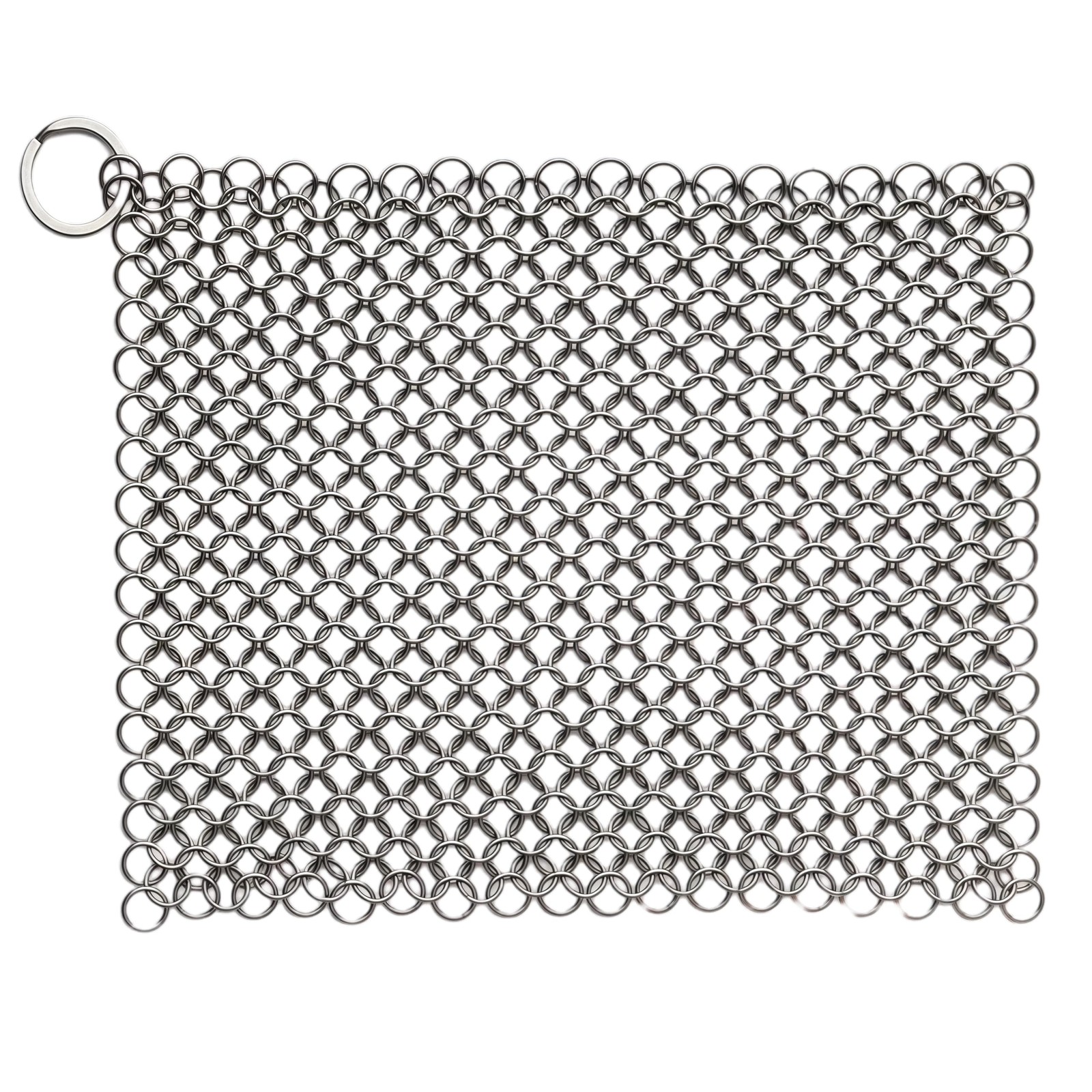 PIBC 8"x6" Cast Iron Scrubber Stainless Steel Chainmail Cleaner for Pre-Seaso... gallery