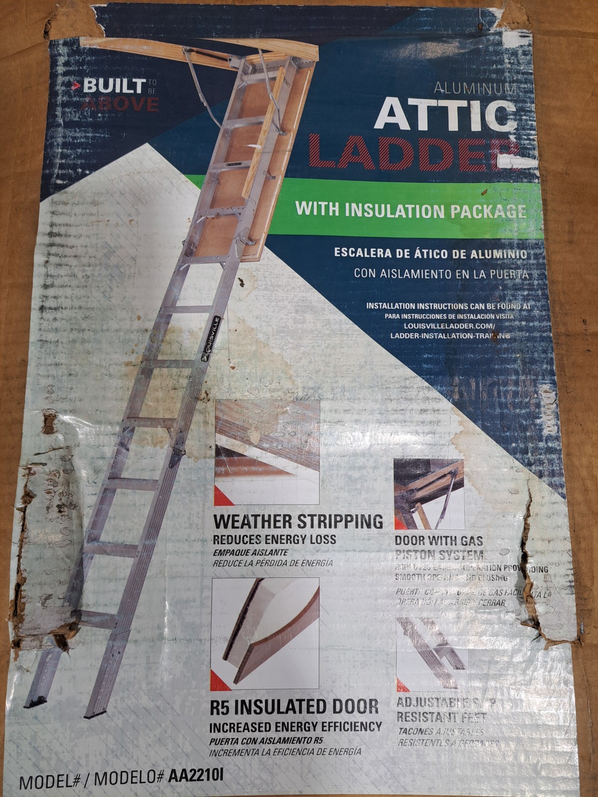 Aluminum Attic Ladder Luisiville AA22101 7ft 8" gallery