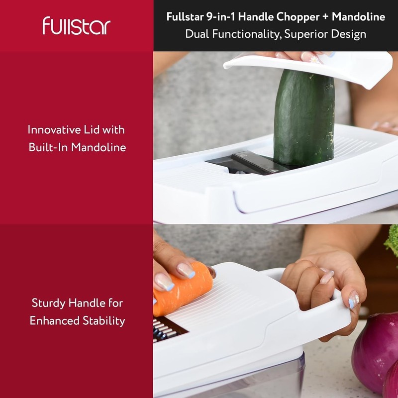 Fullstar Vegetable Chopper & Mandoline Slicer for Kitchen - Food Chopper with Co gallery
