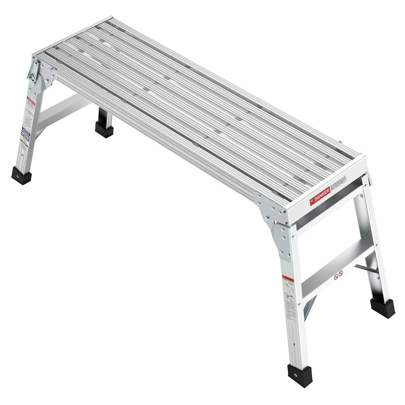 Work Platform Aluminum Portable Bench Folding Ladder Capacity 225 LBS 40" gallery