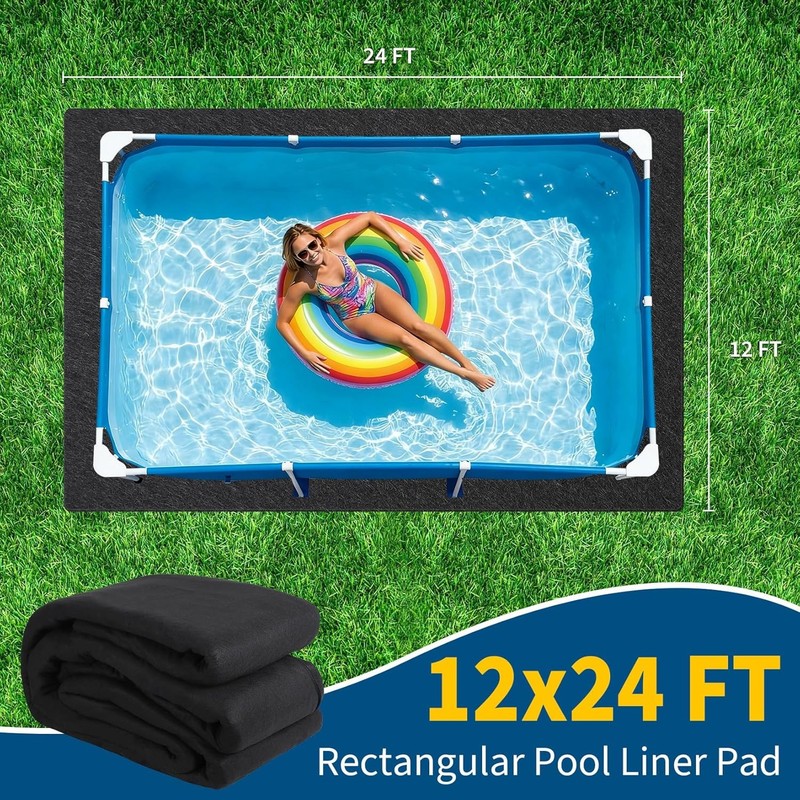 Rectangle Heavy Duty Pool Liner Pad For Above Ground Swimming Pools Protect gallery