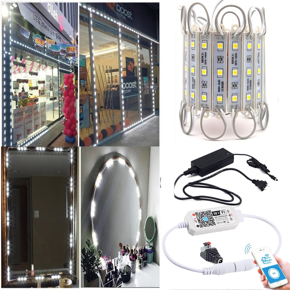 10-200ft 5050 3 LED SMD Module Light Store Front Window Sign Lamp w/WIFI Control