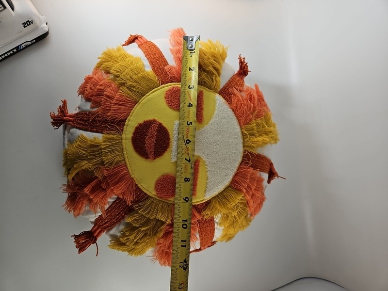 Sunshine Face Round Throw Pillow Opalhouse Fringed and Embroidered gallery
