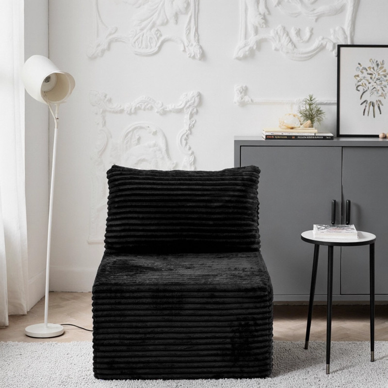 No Assembly Required Modular Sectional Couch Corduroy Floor Sofa for Small Space gallery