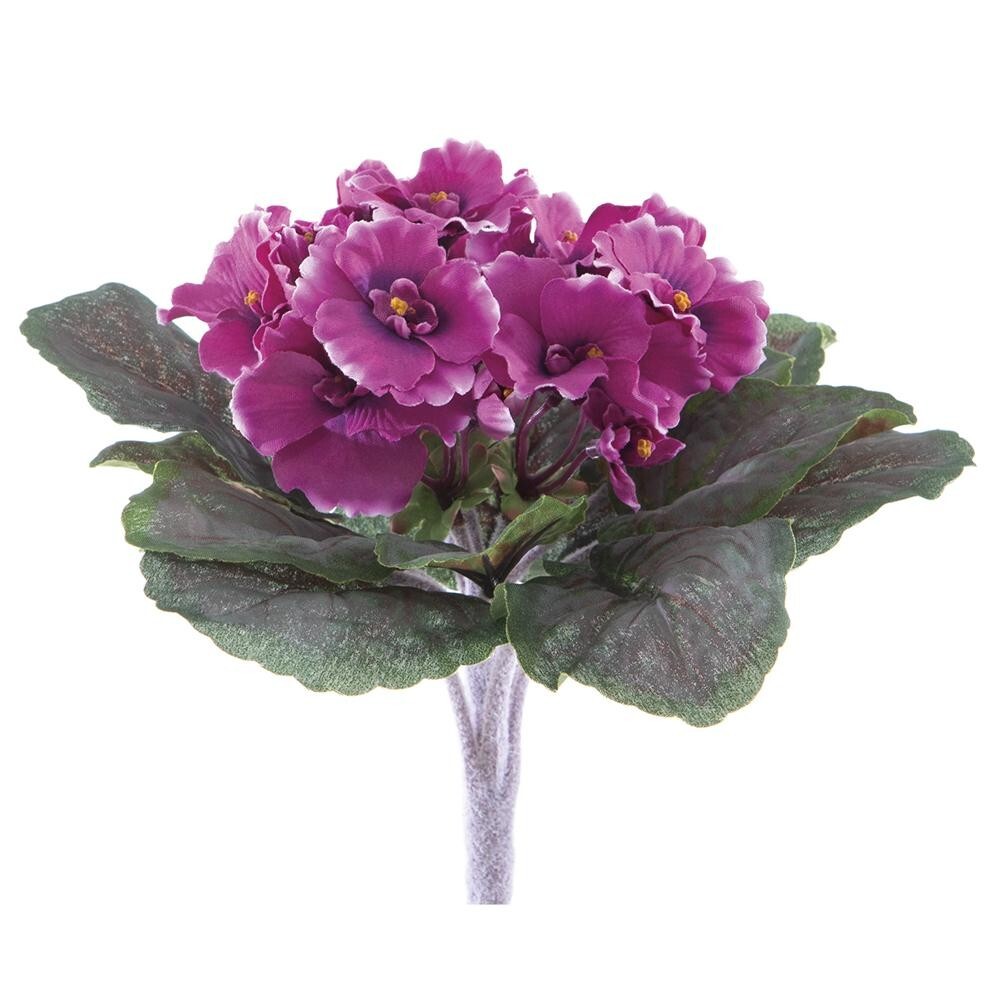 9" Artificial African violet (Fuchsia) without pot gallery