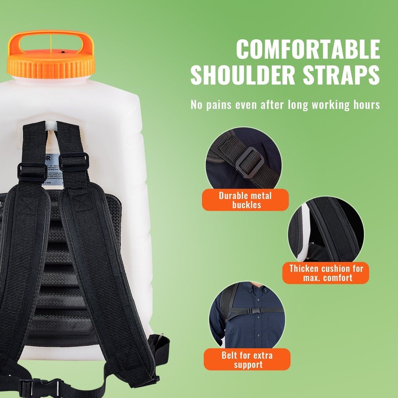 Adjustable Backpack Sprayer 4Gal 12V8Ah 0-90PSI Long Range Spray gallery