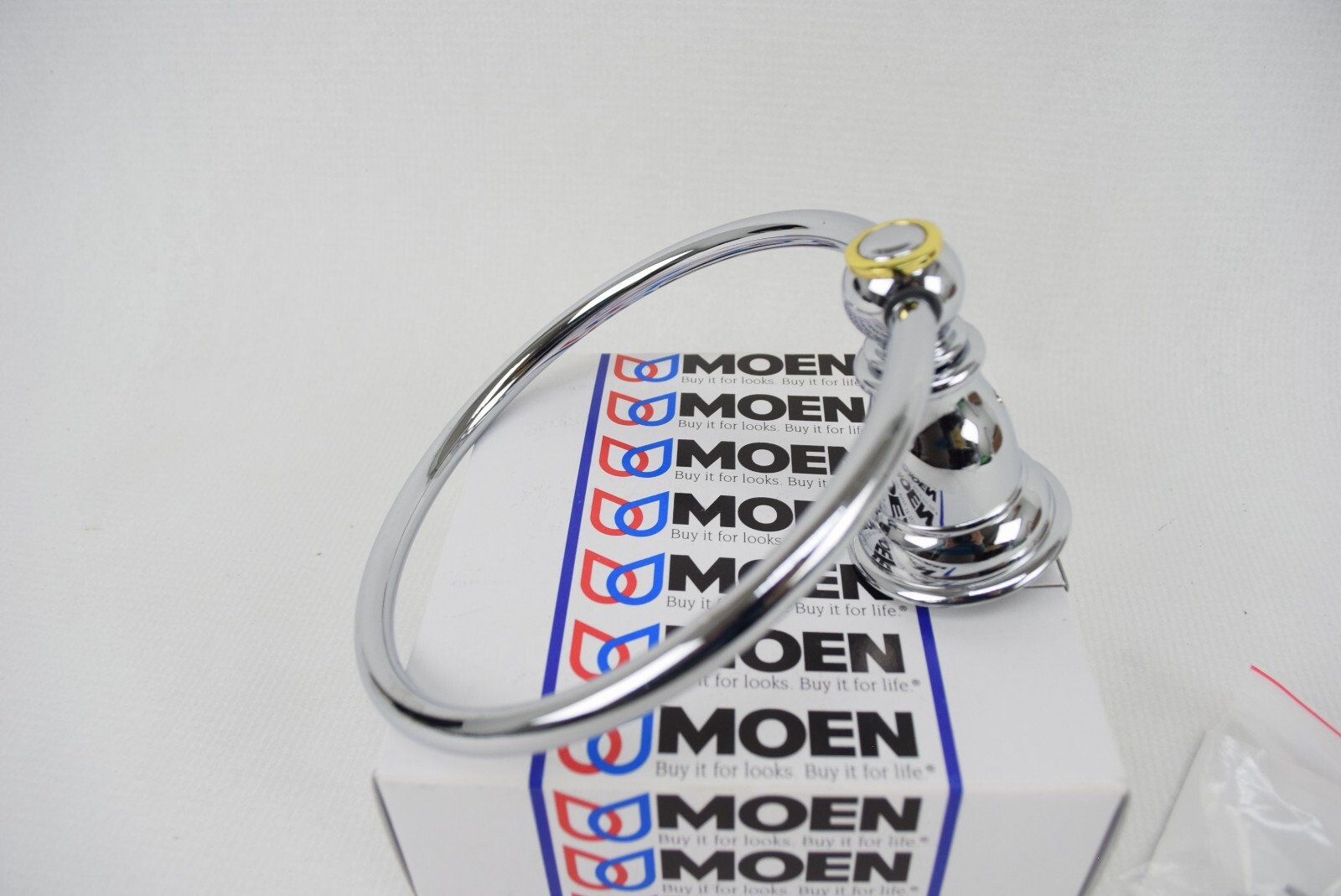 Moen YB5486CP Kingsley Collection Chrome/ Polished Brass Towel Ring gallery