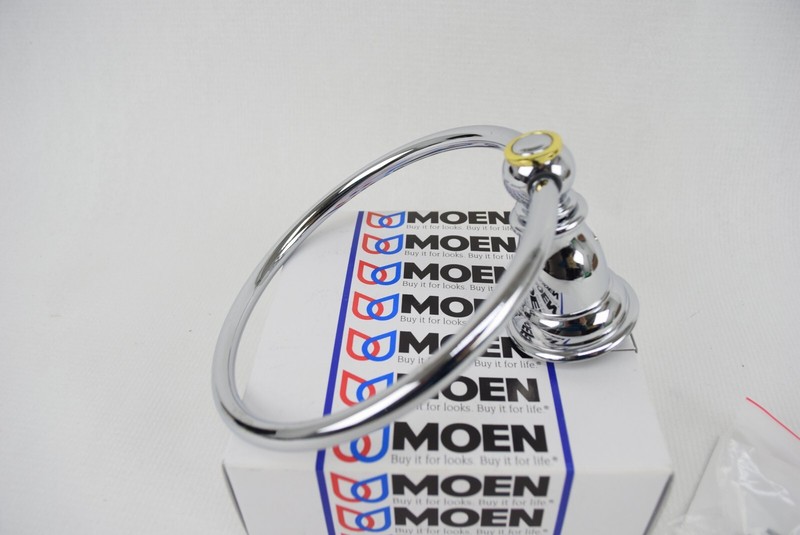 Moen YB5486CP Kingsley Collection Chrome/ Polished Brass Towel Ring gallery