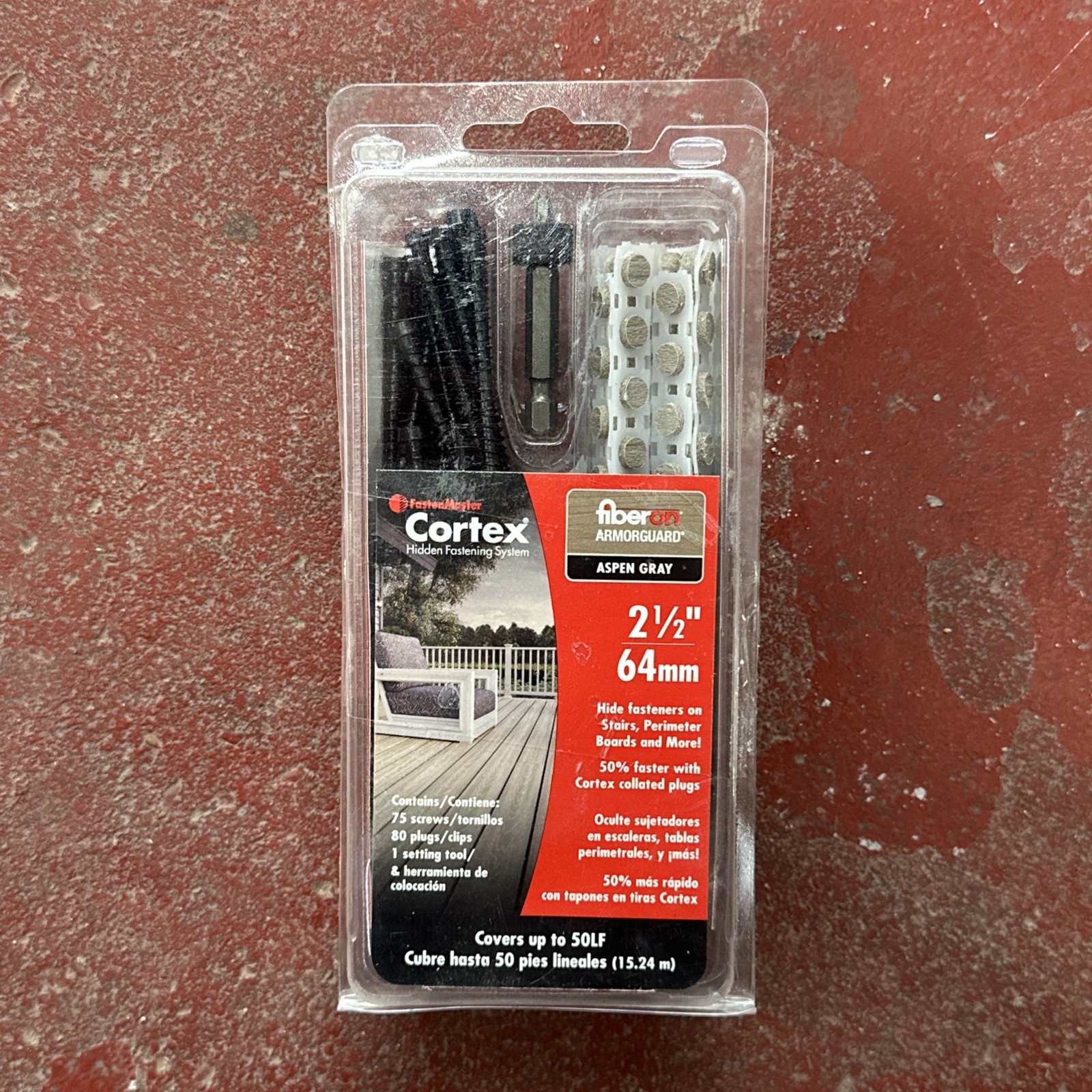 FastenMaster Cortex 2-1/2" Fiberon Decking Hidden Fastening 75 Screws Gray Plugs gallery