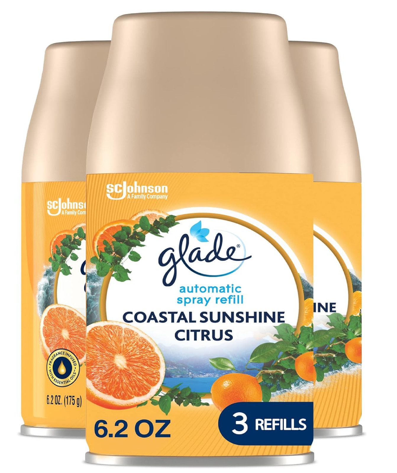 Glade Automatic Spray Refill, Air Freshener for Home and Bathroom, Coastal Sunsh gallery