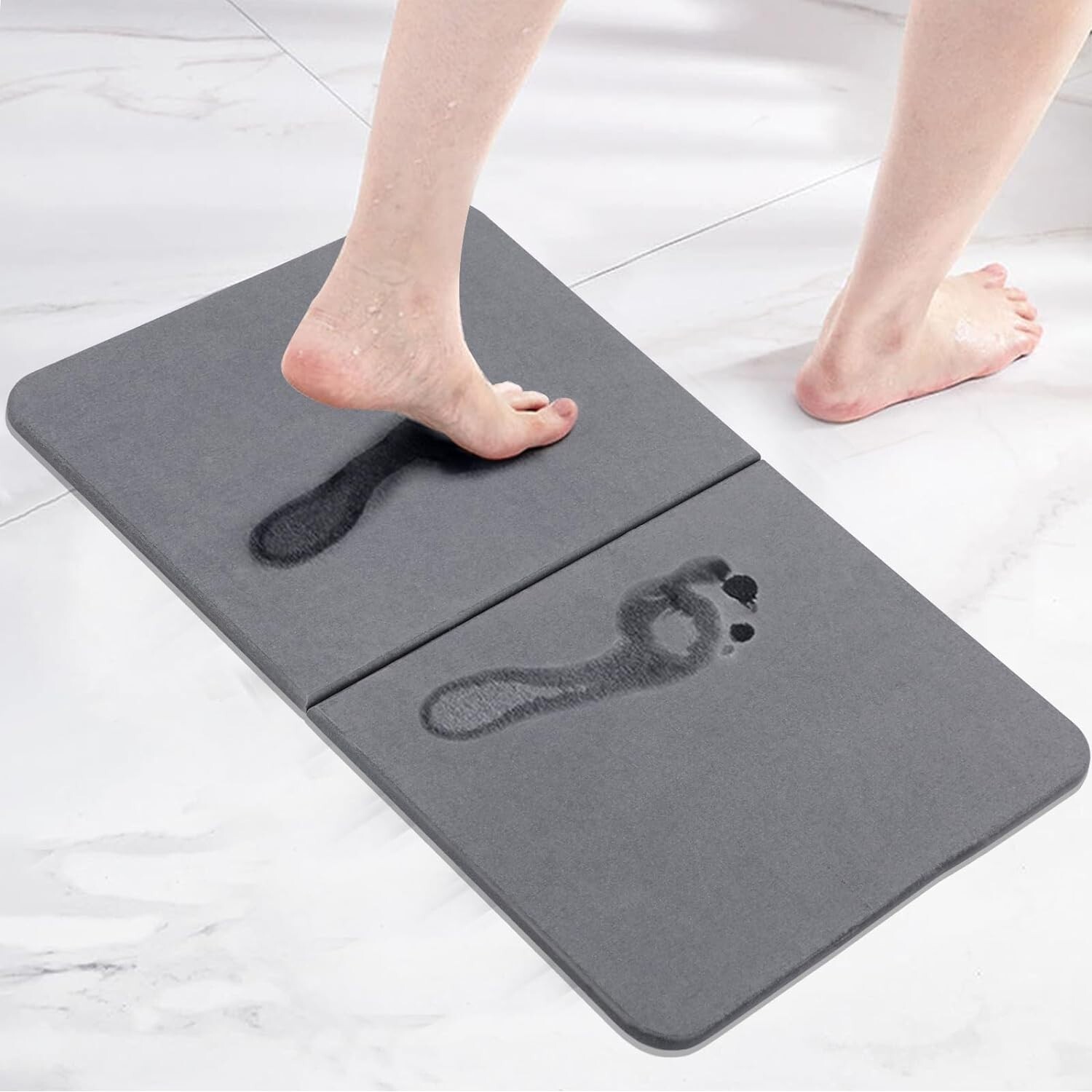 ceous Earth Bath Non-Slip Stone Shower Mat Foldable 23.6 x 15.4in gallery