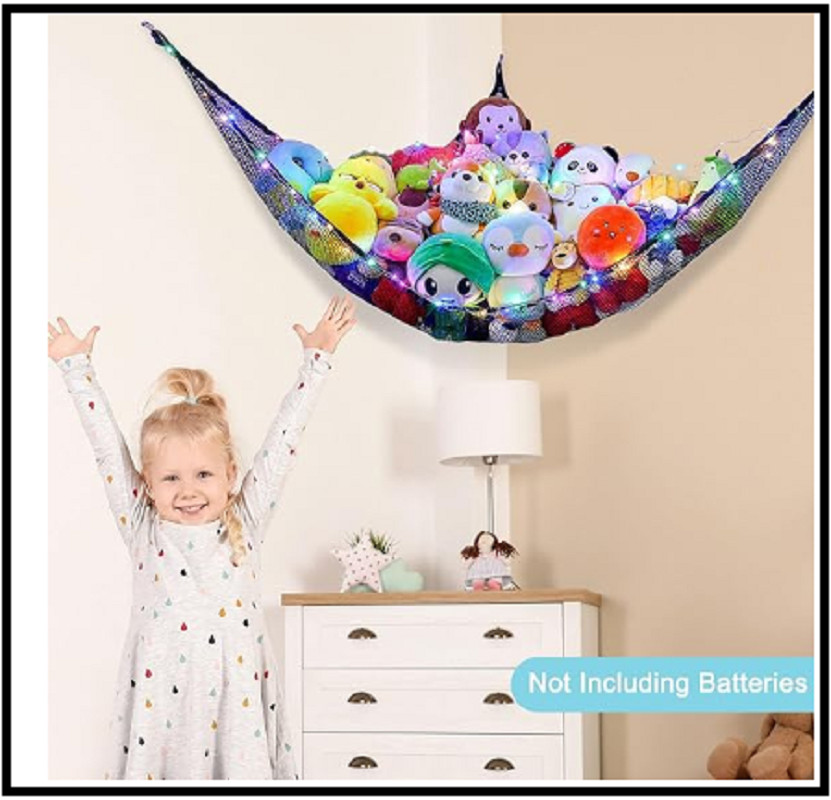 Stuffed Animal Net Or Hammock With LED Light Hanging Toy Net Hammock For Stuff gallery