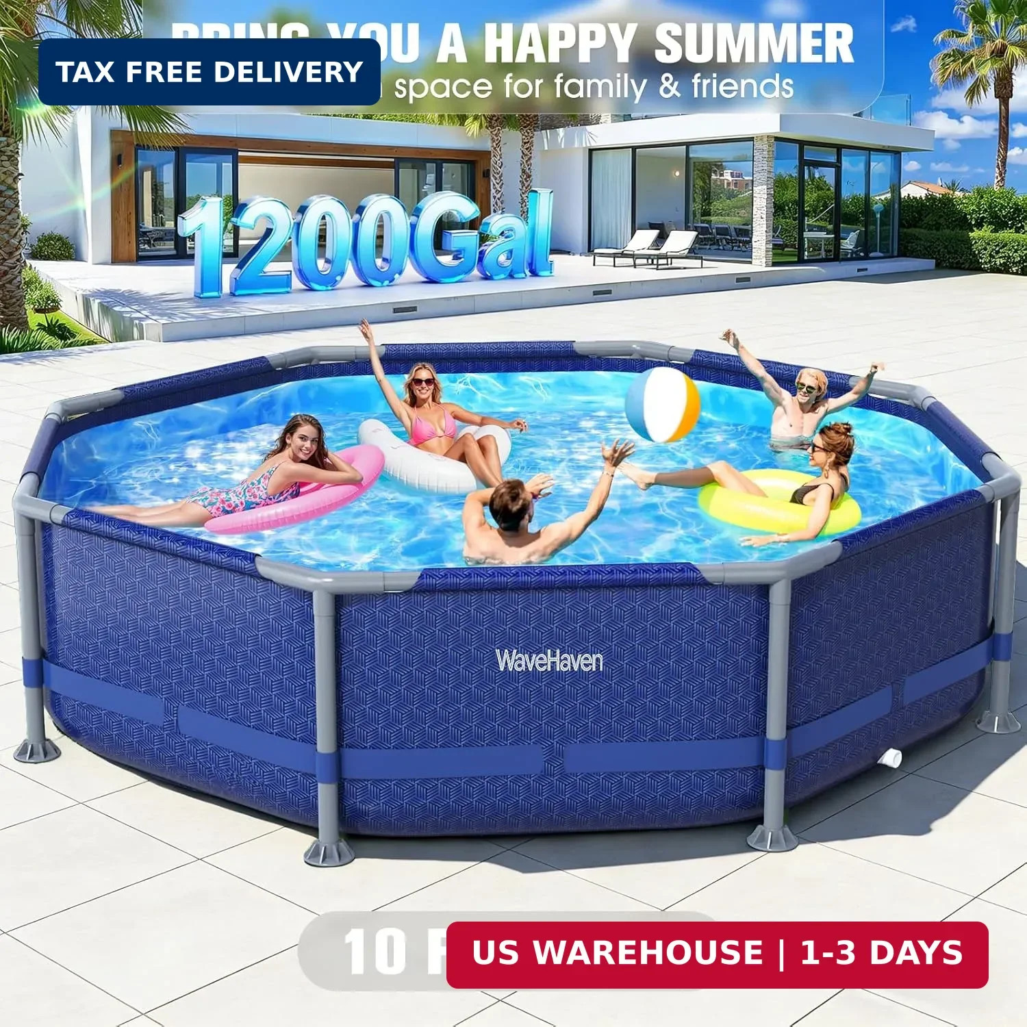 Round Above Ground Swimming Pool Deep Large Family 1200 Gallon 10ft x 30in gallery