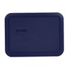Pyrex (2) 7212-PC, (2) 7211-PC, & (2) 7210-PC Dark Blue Rectangle Plastic Lids gallery