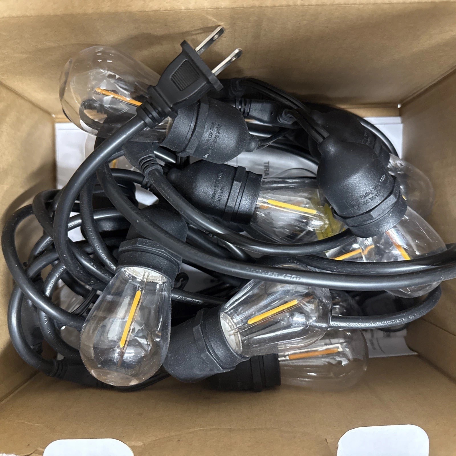 Hampton Bay 12-Light 24 ft. Plug-in Indoor/Outdoor Edison String Light with S14 gallery