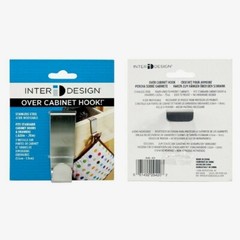 InterDesign Over Cabinet HOOK Small Kitchen 3-1/4″ Brushed Nickel Silver 29420