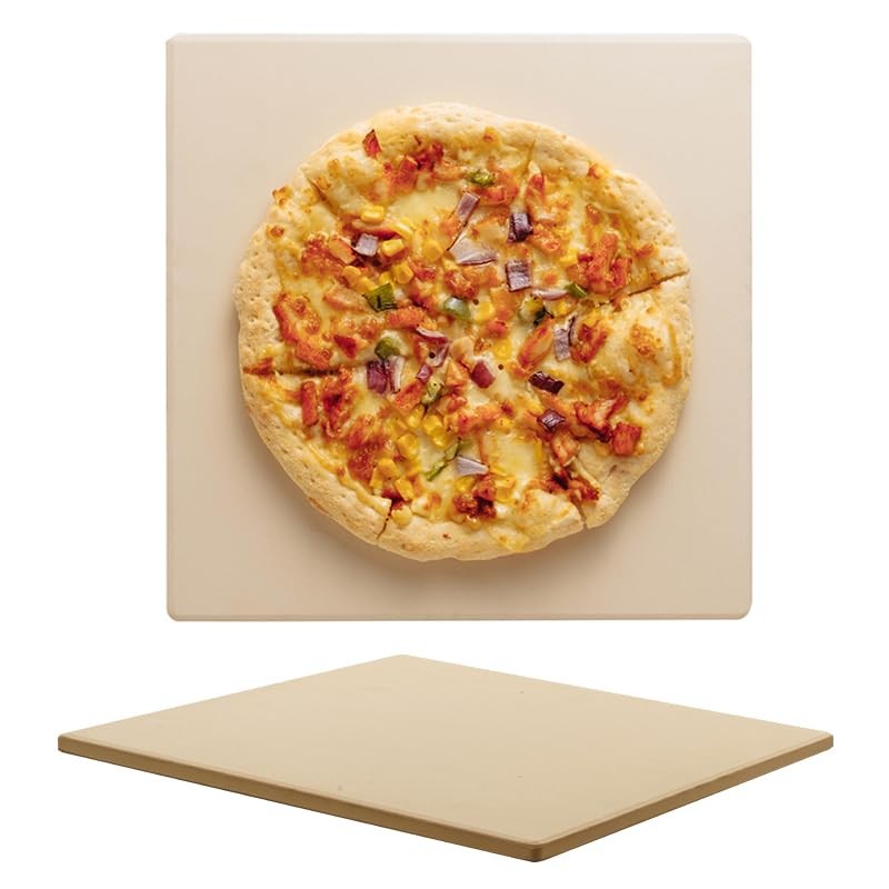 Pizza Stone For Oven And Grill Cordierite Square Baking Pan 14x14 Inch gallery