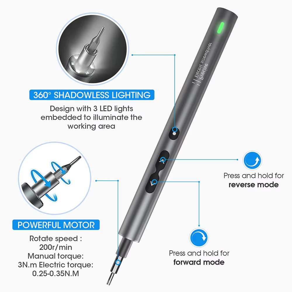 62/6 6-in-1 Electric Screwdriver Set Precision Handle Portable Cordless Tool Kit gallery