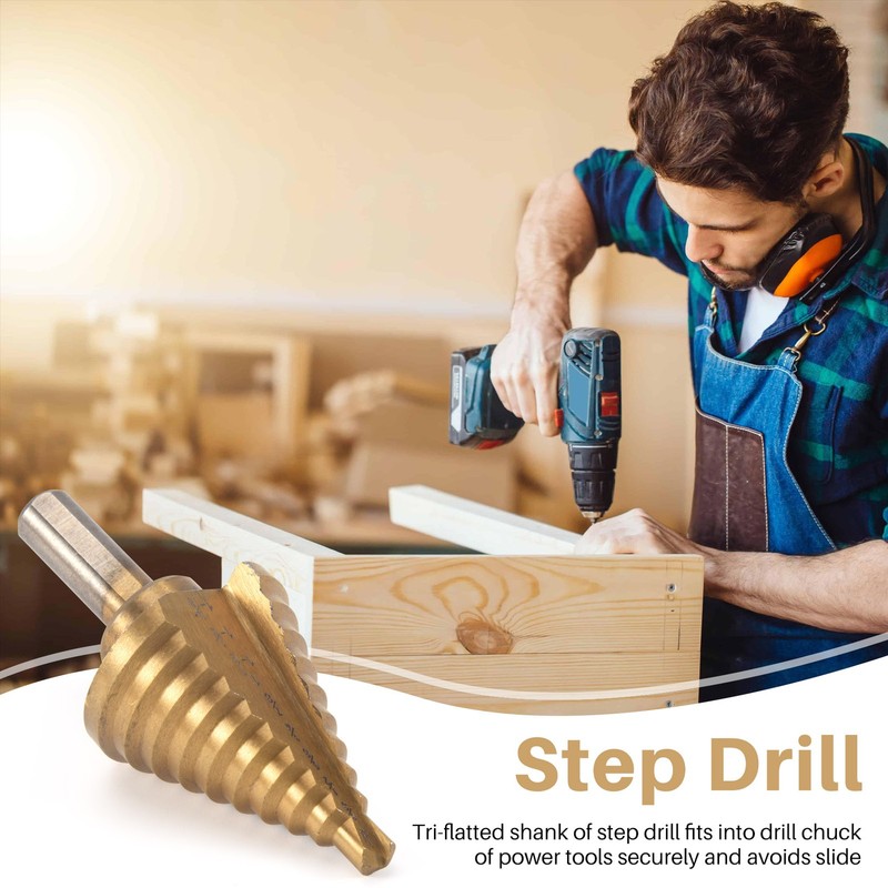 Step Drill Cone Drill Bits, High Speed Steel 10 Steps 1/4 to 1-3/8 inch U2J2 gallery