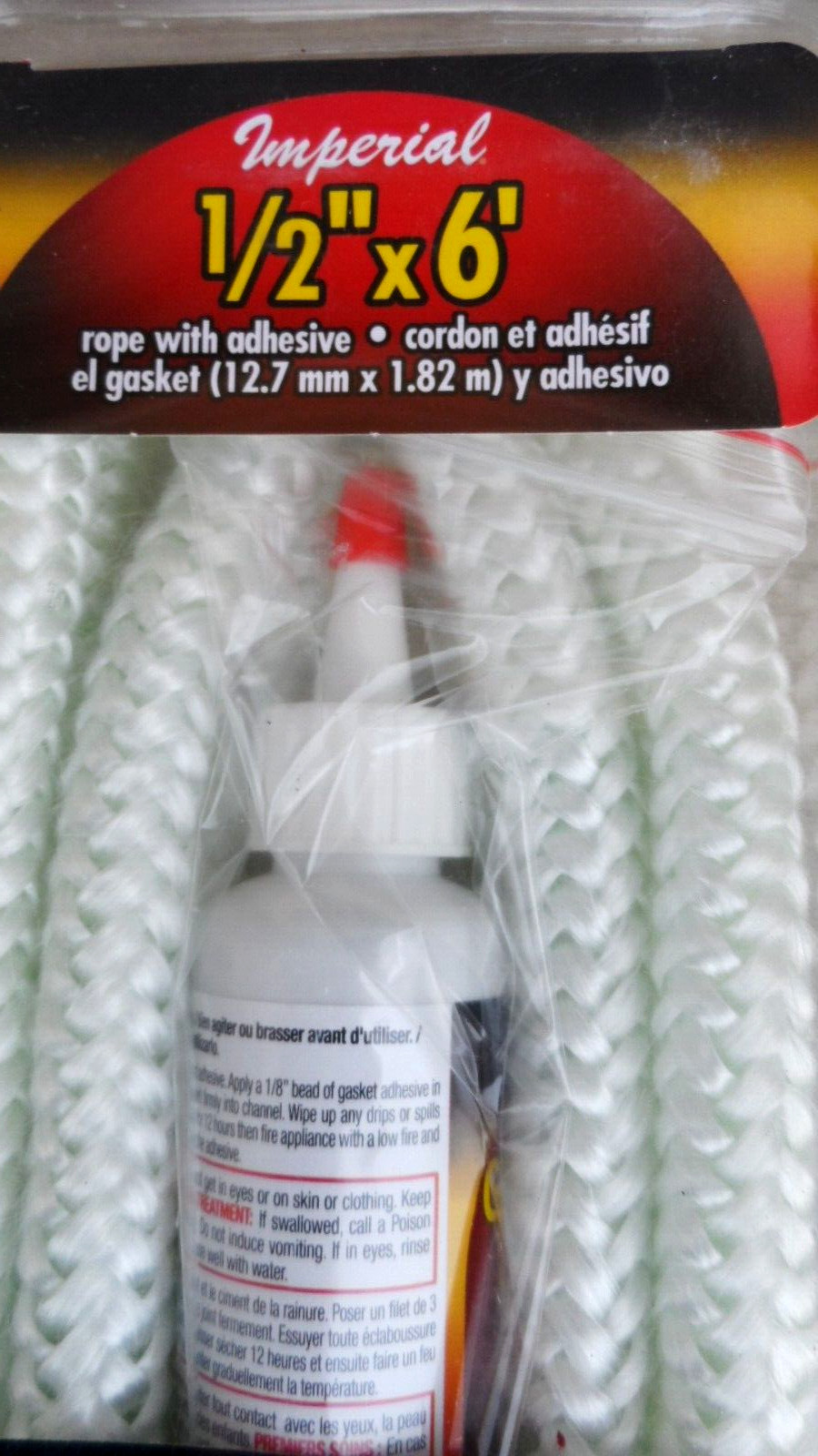 Imperial GA0189 Gasket Rope Replacement Kit 1/2" x 6' for Solid Fuel Application gallery