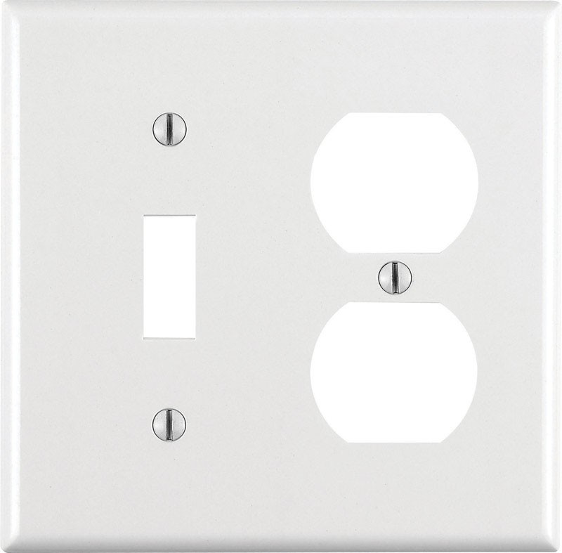 Leviton 88005-000 Duplex/Toggle Wall Plate 4-1/2 H x 4-9/16 W in. (Pack of 25)