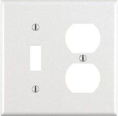 Leviton 88005-000 Duplex/Toggle Wall Plate 4-1/2 H x 4-9/16 W in. (Pack of 25)