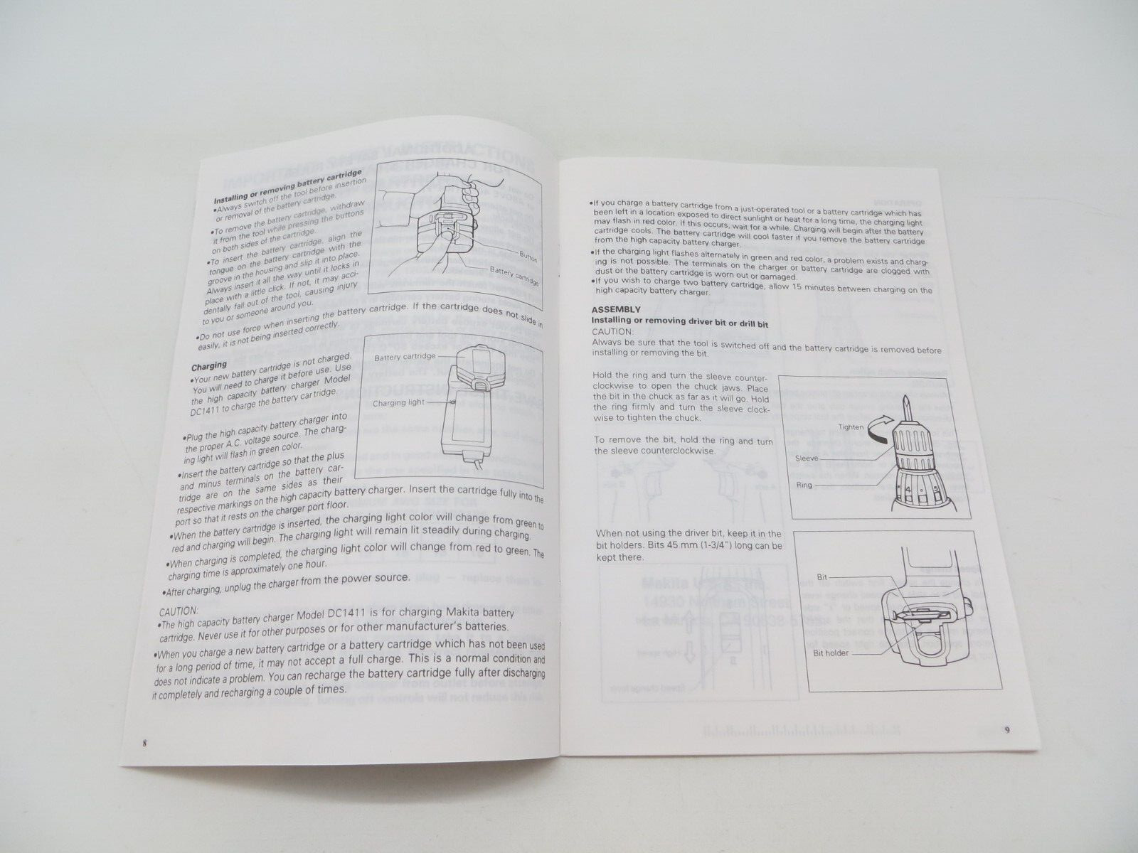 MAKITA Tool Instruction Manual Cordless Driver Drill Model 6233DWAE / 6233DWBE - gallery