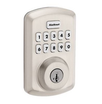 2 Pack - Power Keyless Entry Deadbolt, Satin Nickel - 250 TRS 15 SMT