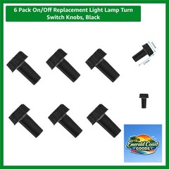 6 Pack On/Off Light Lamp Knobs – Durable Black Plastic for Effortless Control