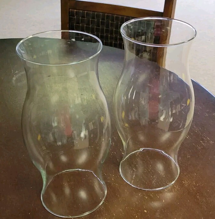 Colonial Williamsburg Style Glass Hurricane Candle Shade Globe 11.5” Lot Of 2 gallery