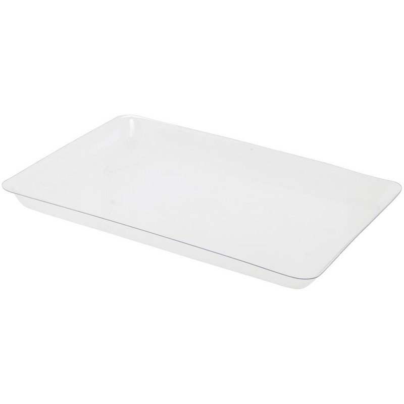HUBERT Basket Liner Rectangular Clear PETG Plastic- 11 3/4"L x 17"W x 1"H gallery