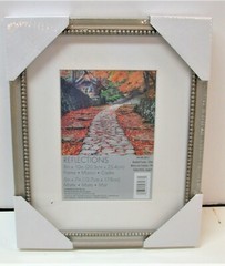 Reflections Sofia Silver Beaded Frame & Glass & Mat ~ 8×10 / 5×7 Lot 4871 NEW