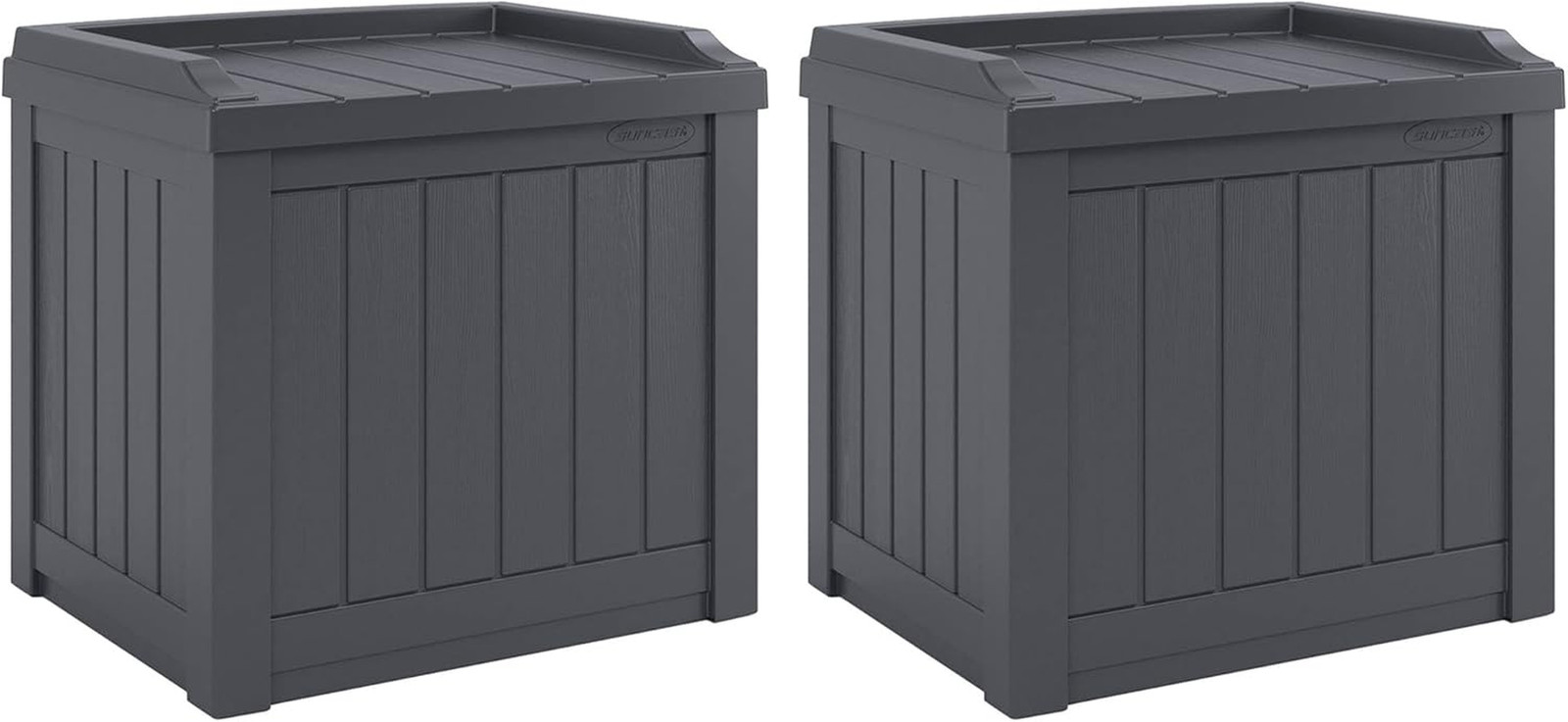 2 Pack Small Deck Box Storage W/Bench Seat for Indoor & Outdoor Use, 22 Gal., Cy gallery