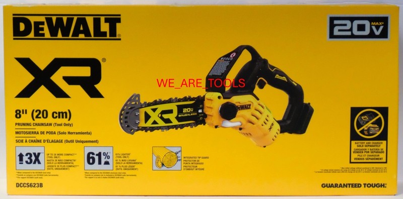 DeWalt Kit DCCS623B 8" Brushless Pruning Chainsaw, 1) 5.0 Battery, Charger gallery
