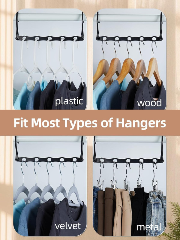 Black Magic Space Saving Hangers 10 Pack, Premium Smart Hanger Hooks, Sturdy Cas gallery