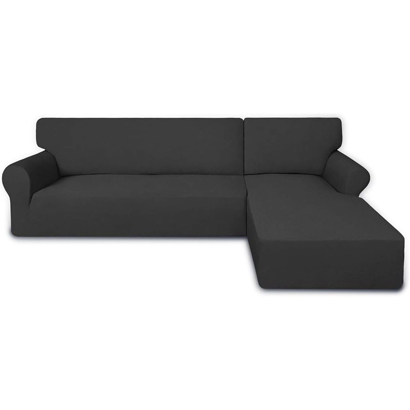 Super Stretch L Shape Sectional Couch Covers Non Slip Elastic Fabric Easy Care gallery