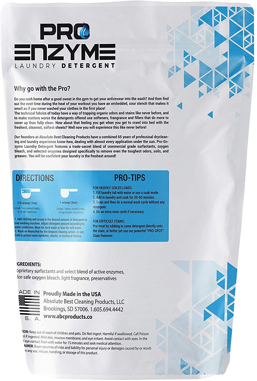Pro-Enzyme Laundry Detergent Powder Proprietary Active Enzyme Destroy Odor 96 Ld gallery