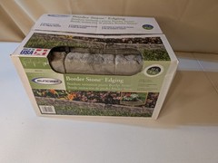 Suncast 10ft Border Stone Garden Edging – Light Gray, Interlocking Sections NEW