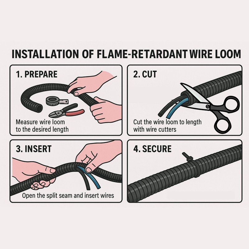 Flame Retardant Polypropylene Split Wire Loom - Multiple Size Options Available gallery