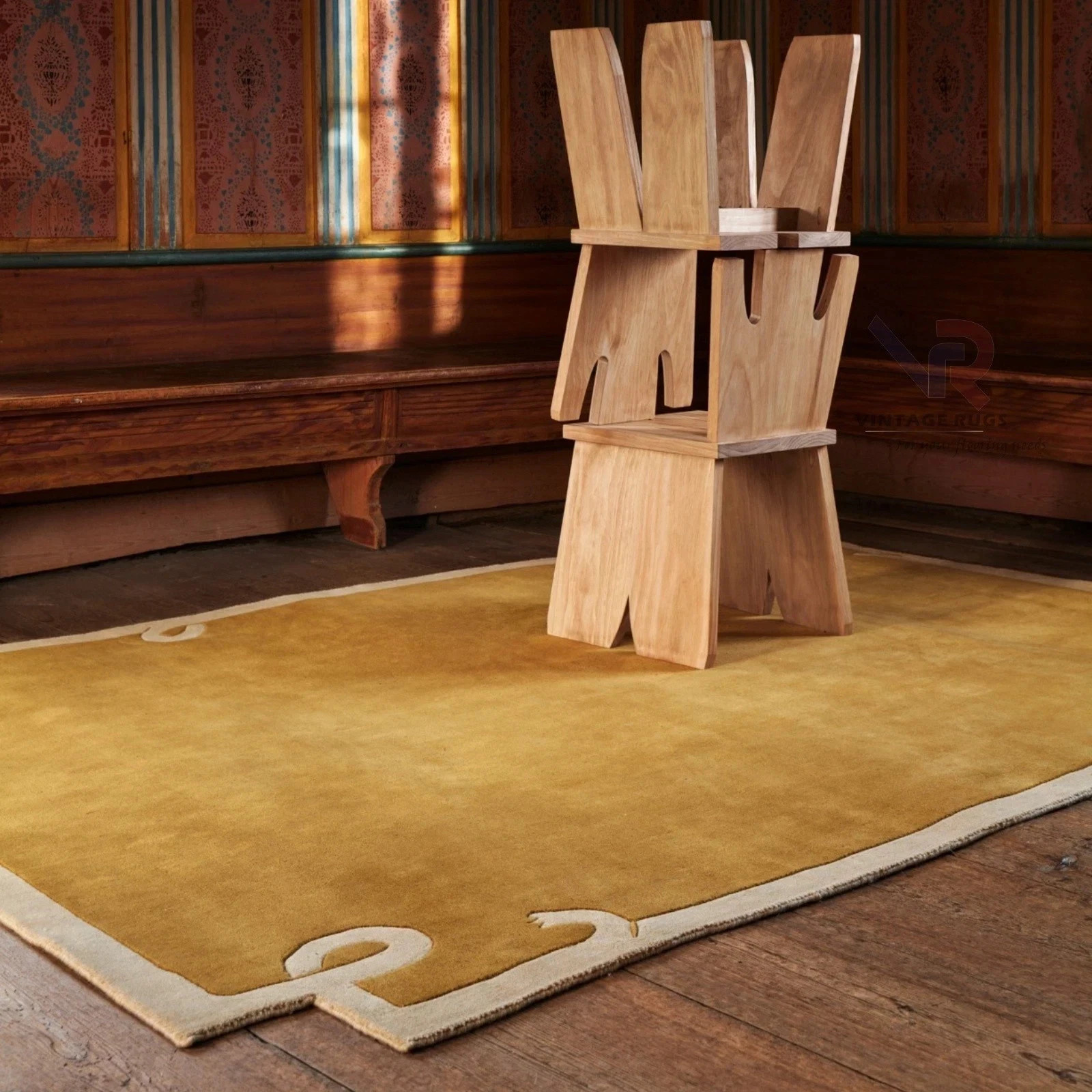Hand Tufted Wool Rug Nordic Knots Loops Yellow Design Handmade Area Rug & Carpet gallery