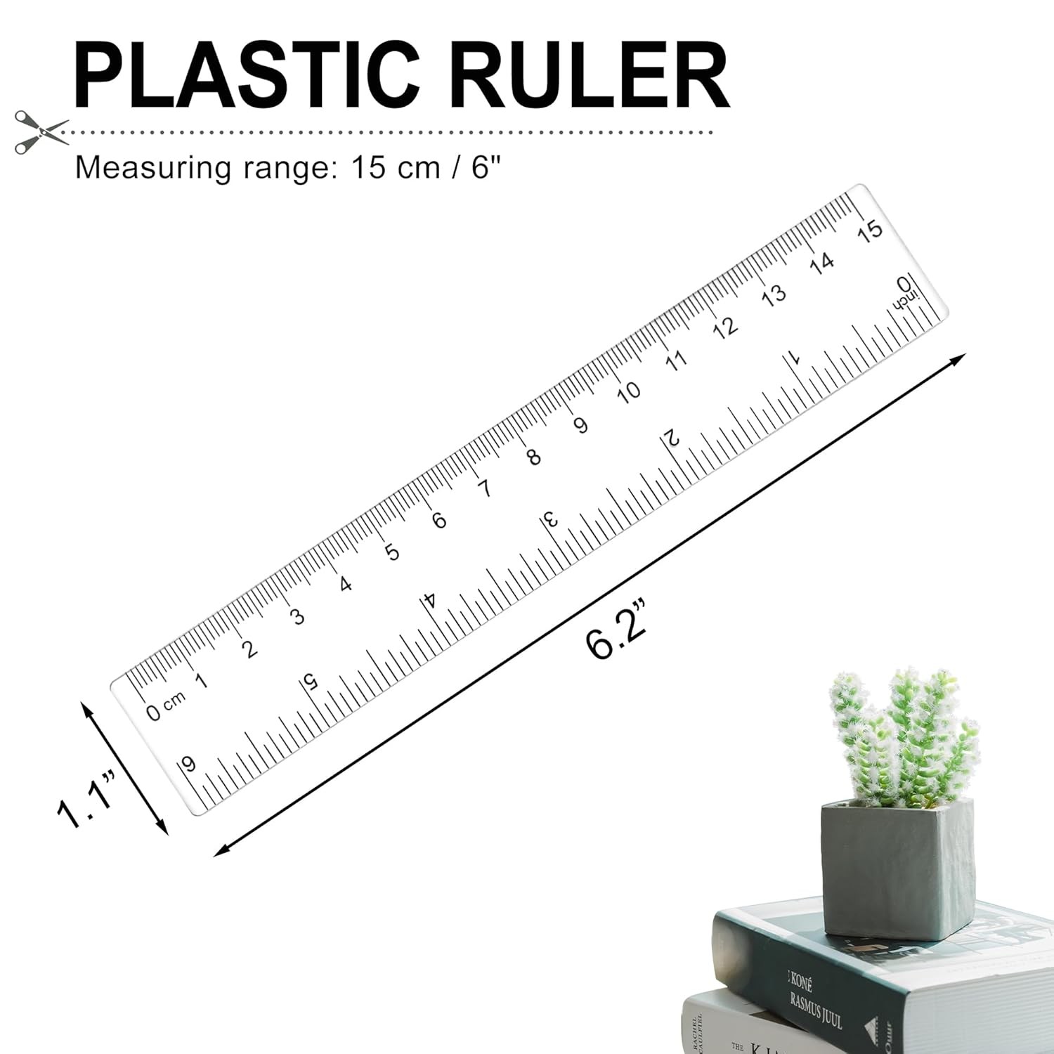3 Pcs 6 Inch Clear Plastic Ruler, School Straight Short Transparent Small Ruler gallery