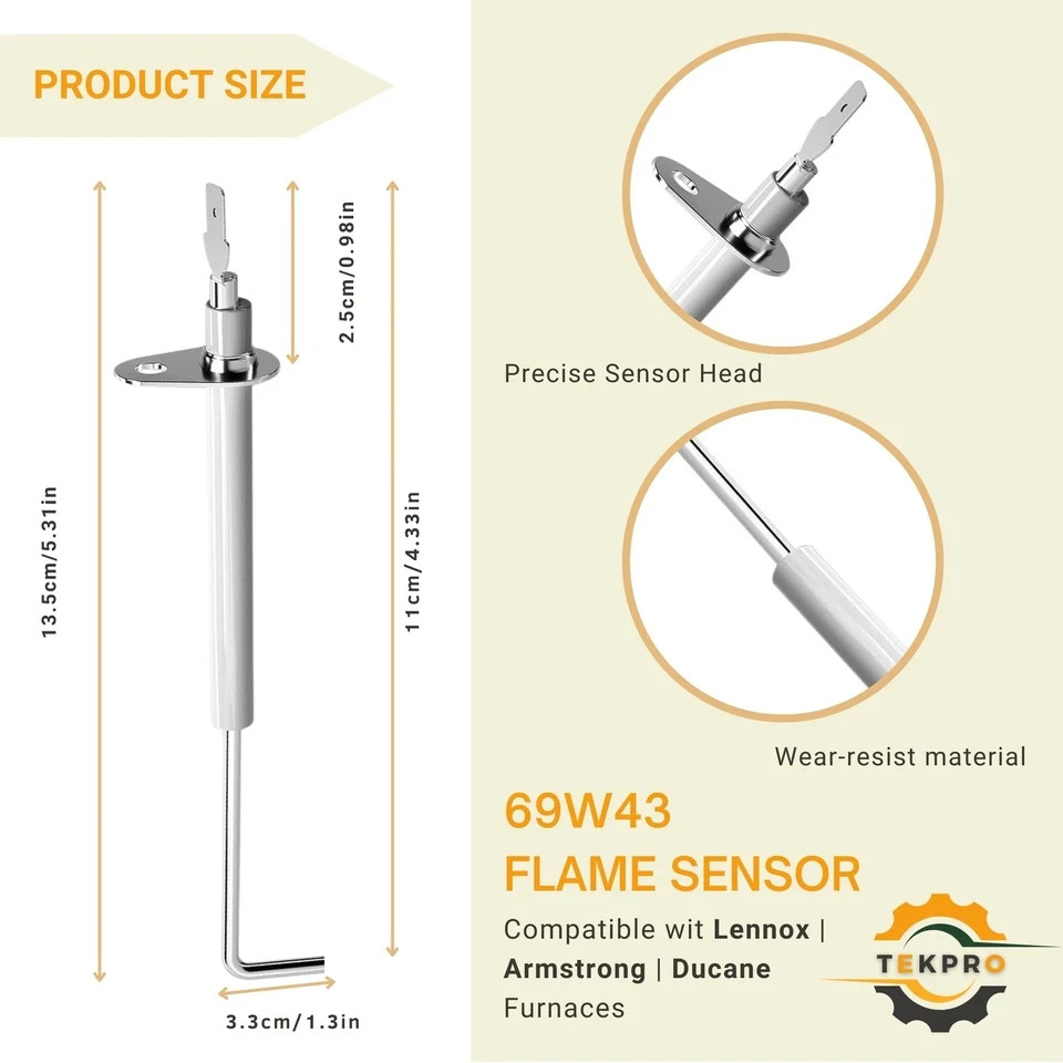 69W43 Flame Sensor for Lennox Furnace - Igniter Sensing Rod Fit... gallery