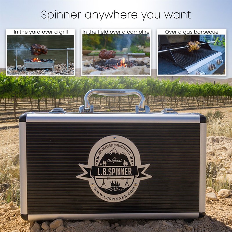 LB Spinner Classic Portable Battery Operated BBQ Spinner Rotisserie Grill gallery