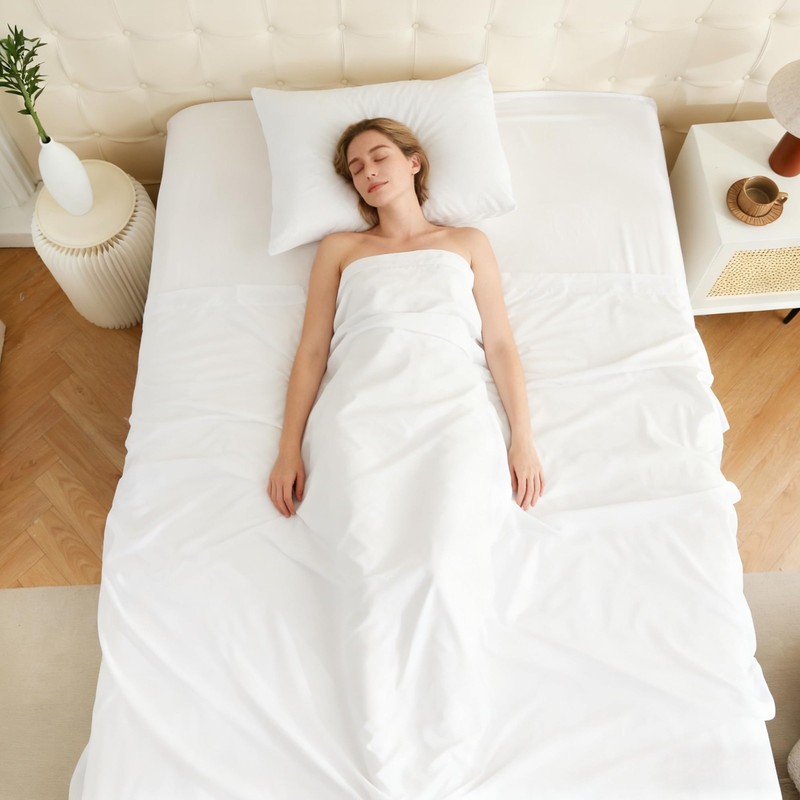 Flat Sheet 81x96 Soft Breathable Microfiber Top Bed Sheets, White, 1 Pack gallery