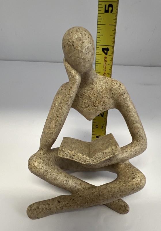 Bookshelf Decor Thinker Statue - Abstract Art Reading Thinker Sculpture Figurine gallery