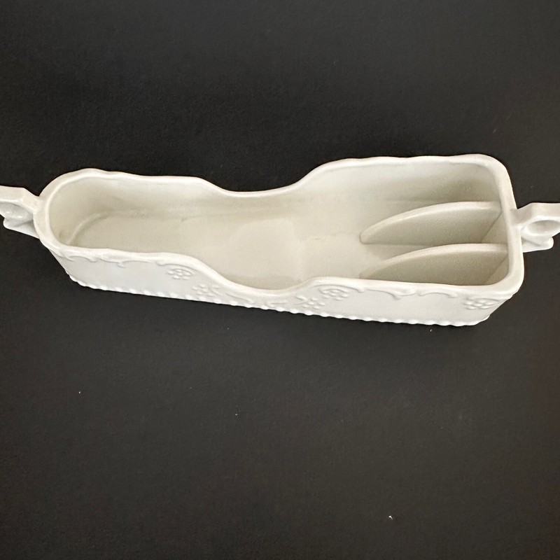 Buffet Silverware Caddies White Porcelain Embossed Maryland China Made in Japan gallery